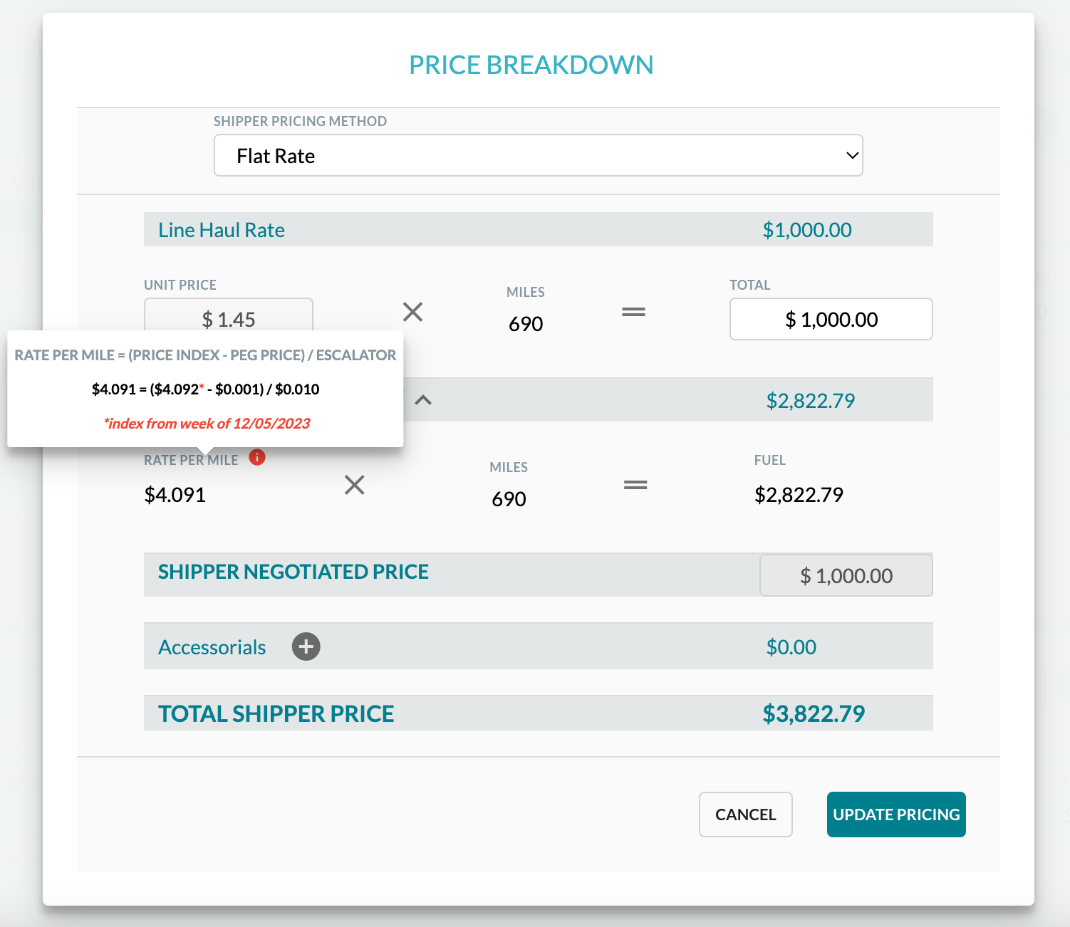 Set Customer Fuel Surcharge Calculation Method EKA Solutions, Inc
