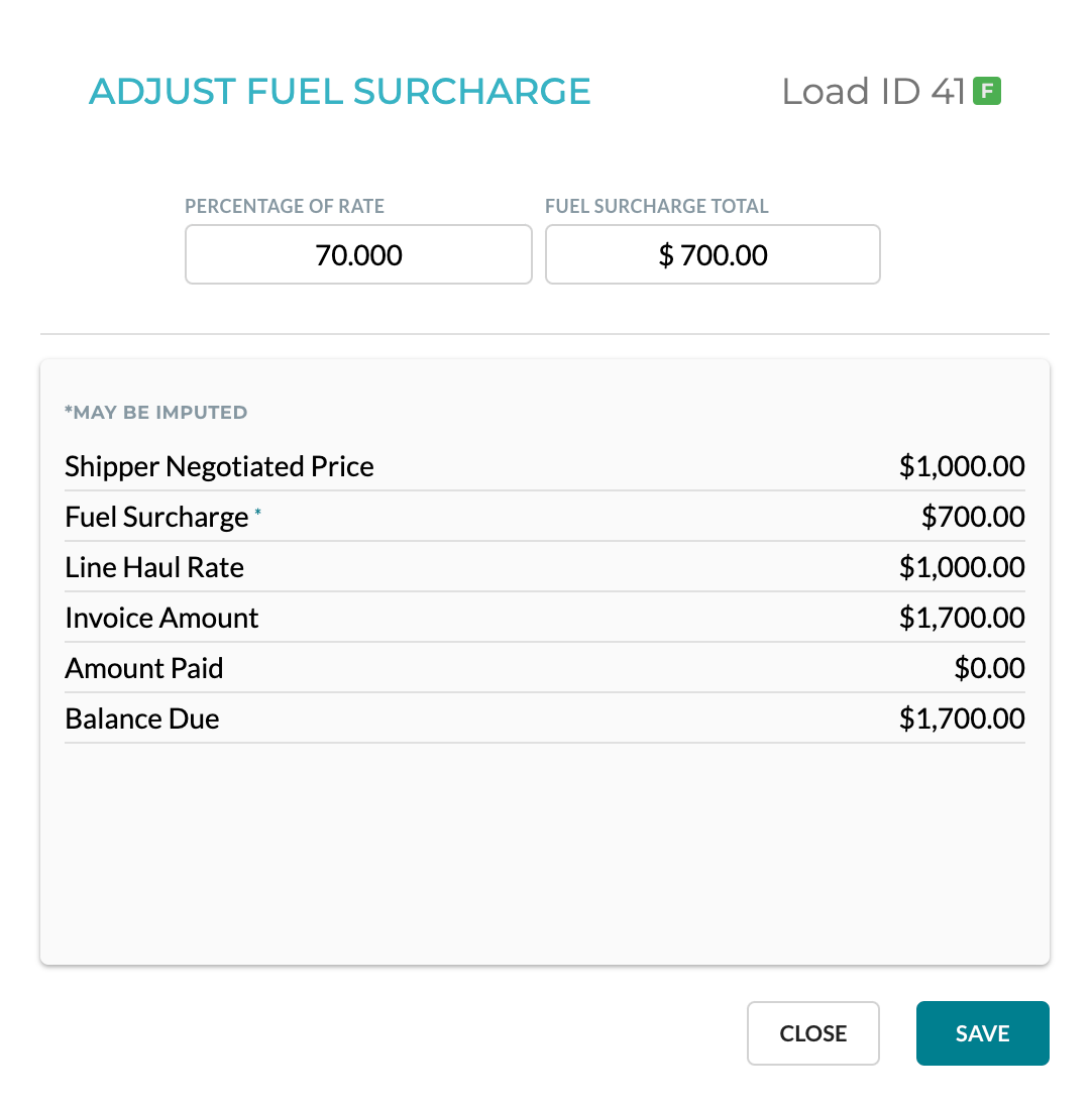 Set Customer Fuel Surcharge Calculation Method EKA Solutions, Inc