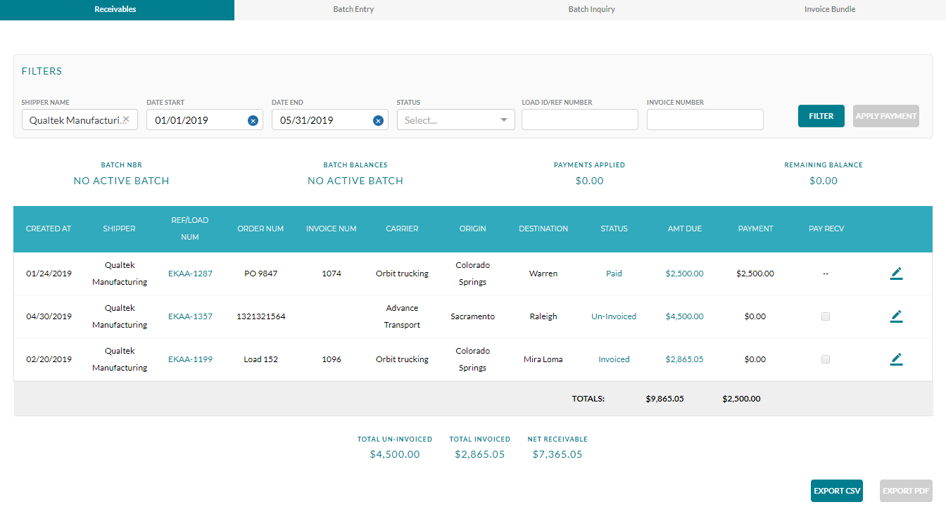 View Adjustments History - Receivables – EKA Solutions, Inc