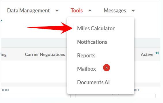 Miles Calculator Menu.png